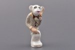 figurine, Monkey, porcelain, Riga (Latvia), signed painter's work, handpainted by Antonina Pashkevic...