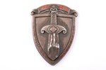 badge, War School Graduation, with motto "Latvija Tev mūsu sirds!", Nr. 934, silver, 875 standard, L...