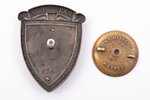 badge, War School Graduation, with motto "Latvija Tev mūsu sirds!", Nr. 934, silver, 875 standard, L...