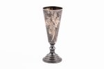 little glass, silver, 875 standard, 26.6 g, engraving, h 8.5 cm, the 40-50ies of 20 cent., Riga, USS...