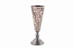 little glass, silver, 875 standard, 26.6 g, engraving, h 8.5 cm, the 40-50ies of 20 cent., Riga, USS...