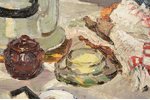 Birite Milda (1909 - 1988), Still life with kettle, 1957, carton, oil, 36.5 x 47 (50.5 x 61) cm...