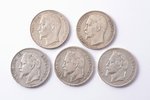 set of 5 coins: 5 francs, Napoleon III: 1852 (A, XF / VF), 1867 (BB, VF-XF), 1868 (BB, VF-XF), 1870...