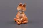 figurine, Fox, porcelain, Riga (Latvia), USSR, Riga porcelain factory, molder - Regīna Karkunova, 19...