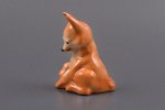 figurine, Fox, porcelain, Riga (Latvia), USSR, Riga porcelain factory, molder - Regīna Karkunova, 19...