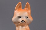 figurine, Fox, porcelain, Riga (Latvia), USSR, Riga porcelain factory, molder - Regīna Karkunova, 19...