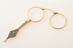 lorgnette, gold plated, metal, 11.8 x 4.5 cm (folded)...