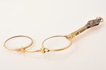 lorgnette, gold plated, metal, 11.8 x 4.5 cm (folded)...