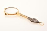 lorgnette, gold plated, metal, 11.8 x 4.5 cm (folded)...