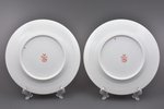 pair of plates, porcelain, M.S. Kuznetsov manufactory, Riga (Latvia), 1937-1940, Ø 19 cm...