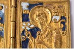 icon with foldable side flaps, Deesis: Jesus Christ, Holy Virgin Mary and St. John the Baptist, Vyg,...