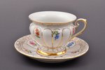 kafijas pāris, porcelāns, Meissen, Vācija, 20. gs. 1. puse, (tasīte) h 5.8 cm, Ø (apakštasīte) 11.9...